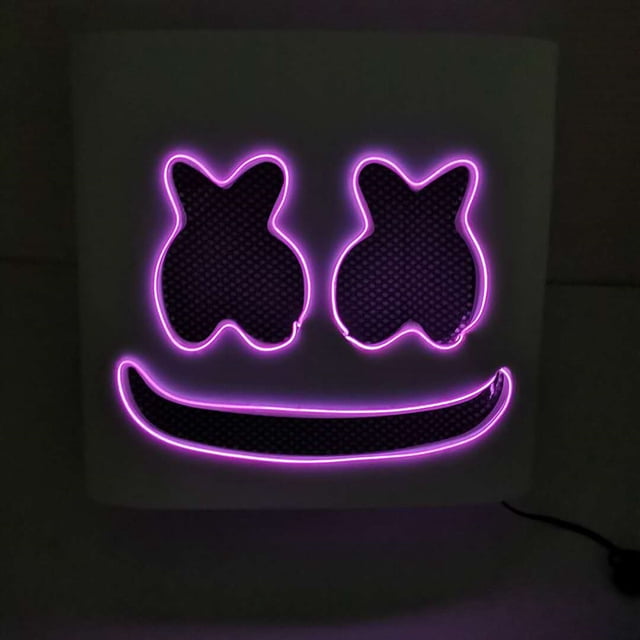 Máscara de goma EVA luminosa con LED y 100 sílabas eléctricas para DJ con malvavisco