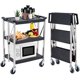 thumbnail image 1 of Yeshouse Carro de servicio plegable de 3 niveles, 136 kg (300 lb) con ruedas, carro de herramientas portátil para cocina, hogar, garaje, taller y restaurante, 1 of 7