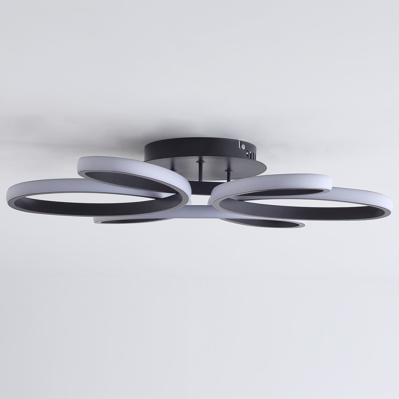 Aiwen Modern LED Flush Mount Ceiling Lamp Geometric Novelty Light Fixture Black