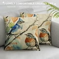 thumbnail image 3 of Chilfamy Spring Summer Birds Decorative Throw Pillow Covers Multi Size, Chickadee Goldfinch Bluebird Porch Outdoor Home Decor, Sparrow Branches Vintage Couch Cushion Case, 3 of 5