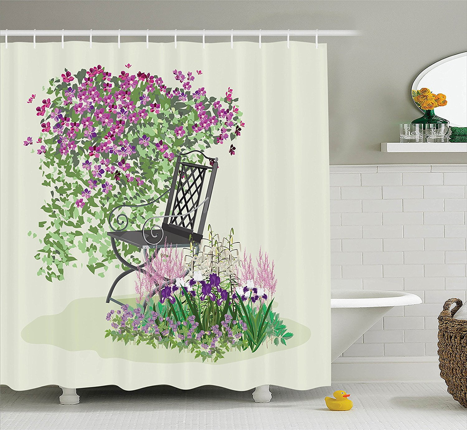 Country Home Decor Shower Curtain Set by , Island for Relaxing in the