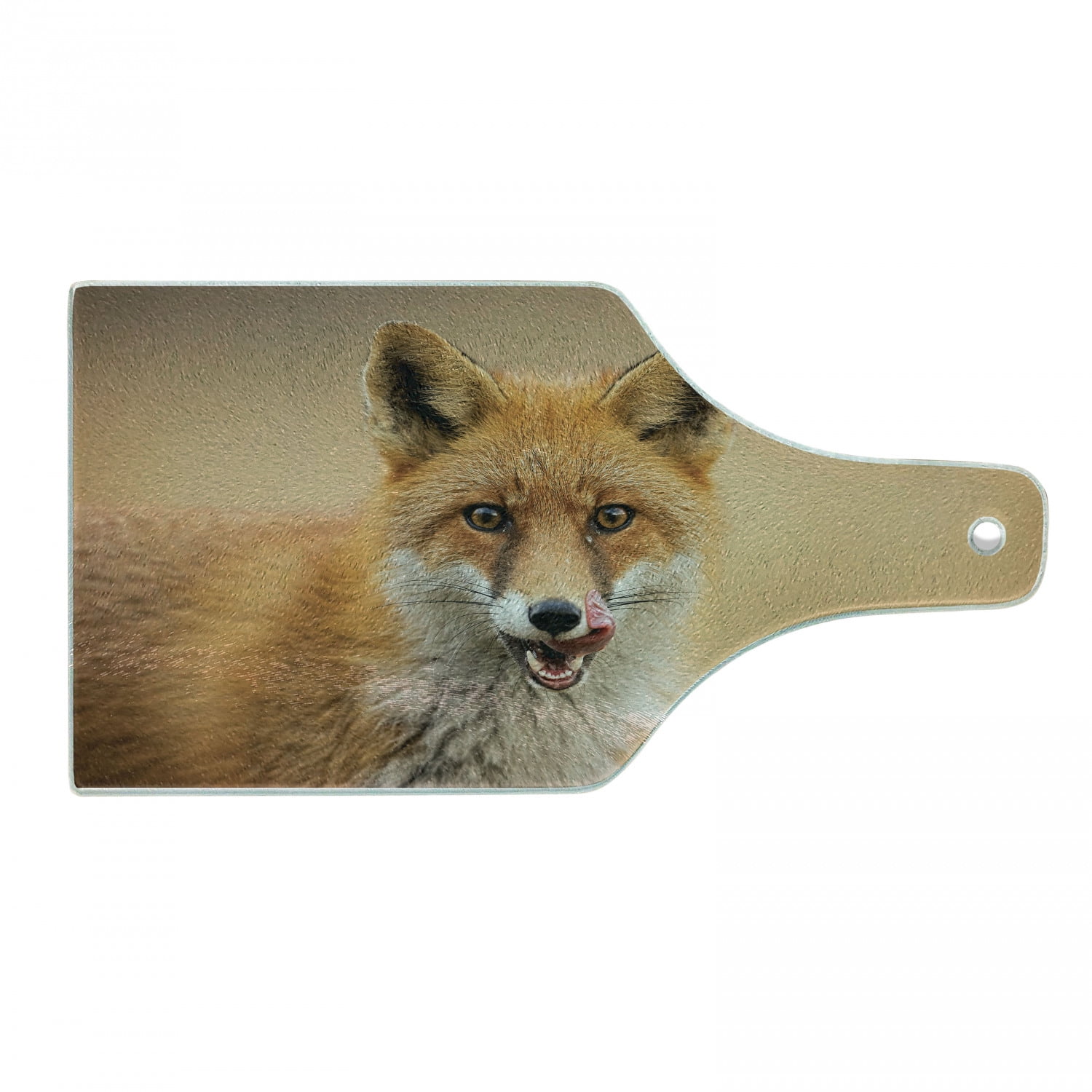 Fox Cutting Board, Photo of Young Coyote Close up Hungry Carnivore Wildlife Scenery, Decorative