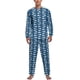 thumbnail image 1 of Pijama de tiburón abstracto de primavera de dos piezas con estampado animal colorido, conjunto de pijama cálido para hombre, ropa de dormir gráfica de manga larga para el hogar, 1 of 5