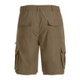 thumbnail image 5 of Xdegoge Workout Shorts Men Elastic Waisted Knee Length Short Pants Lightweight Breathable Casual Loose Cargo Pants Summer Hiking Gym Work Outfits With Multi Zipper Pockets, 5 of 6