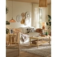 thumbnail image 2 of Boho 2-Tier Round Side Table - Rattan-Look Nightstand with Storage Shelf for Bedroom/Living Room, Space-Saving, Oak Beige, 2 of 5