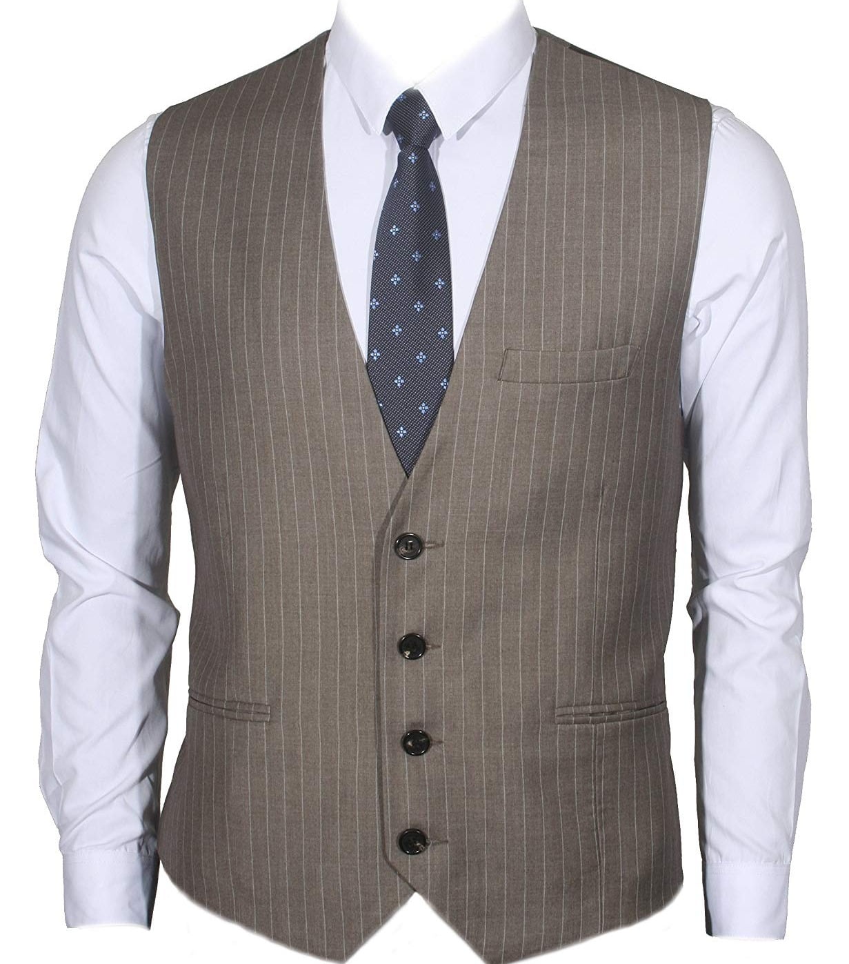 Ruth/&Boaz Mens 3Pockets 4Button Business Suit Waistcoat