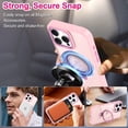 thumbnail image 2 of CASEFIV for iPhone 16 Pro Max Case,Compatible with MagSafe,with Magnetic Invisible StandShockproof Slim Translucent Case with 2 Screen Protector + 2 Lens Protector,Hot Pink, 2 of 6