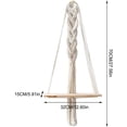 thumbnail image 4 of Estante de madera colgante de pared de macramé, soporte de planta de tapiz de decoración de pared Boho, colgante de pared de borla de estilo nórdico decorativo hecho a mano, 4 of 8