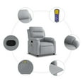 thumbnail image 4 of vidaXL Massage Recliner Chair Light Grey Fabric, 4 of 5