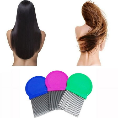 Stainless Steel Lice Comb Hair Rid Metal Teeth Head Lice Remover Comb with Anti-Slip Grip, Rounded Tips Protect Scalp, 1Pc Fine Tooth Hair Comb for Detangling, Grooming and Scalp Care at Home