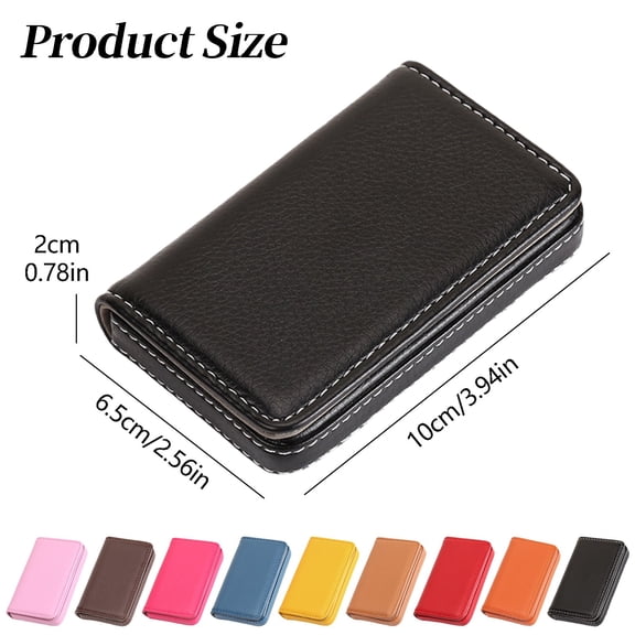 PU Leather Portable Business Card Holder Metal Wallet Pocket Office Fashion