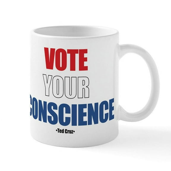 CafePress - Vote Your Conscience Mugs - 11 oz Ceramic Mug - Novelty Coffee Tea Cup