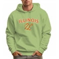 thumbnail image 5 of Men's 100% Cotton Orange ILLINOIS Hoodie 330g Thick Pocket Hood, 5 of 16