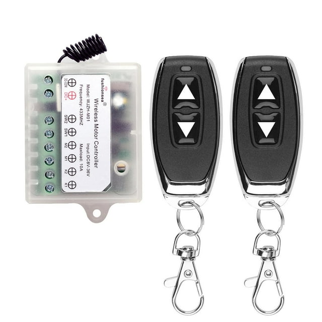 Interruptor de control remoto DC8V-36V, funcionamiento eficiente, alta confiabilidad, relé 2x10A, 433 MHz para motores domésticos, puertas eléctricas,