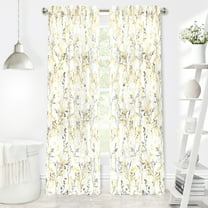 Achim Home Furnishing Misty Maize Floral Petal Vines  Window Curtain Panels : 52" X 63" Panel - Single