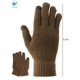 thumbnail image 2 of Deago 2 Pairs Winter Knit Gloves for Men Touch Screen Texting Warm Gloves with Thermal Soft Lining Elastic Cuff (Coffee), 2 of 10