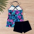 thumbnail image 6 of qucoqpe Womens Two-piece Modest Bathing Suit Summer Fashion Casual Floral Print Tankini Swimsuits with Shorts, 6 of 7