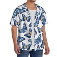 thumbnail image 2 of Balery Beautiful Butterflies Men's Casual Button Down Shirt Short Sleeve Textured Summer Cuban Beach Shirts-X-Large, 2 of 7