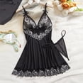 thumbnail image 2 of Plus Size Women's Lace Trim Sheer Babydoll Lingerie Sexy Plus Size Nightgown with Bow for Romantic Evenings, 2 of 7