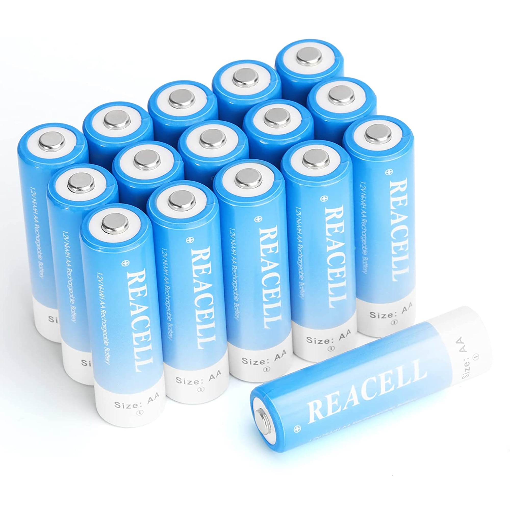 REACELL Rechargeable AA Batteries, 2800mAh 1.2V NiMH Double A Batteries, 16 Pack