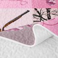 thumbnail image 5 of Manfei Rustic Elk Twin Quilt Set, Folk Buffalo Grid Twin Coverlet Set, Red White, Pink Reversible, 2-Piece, 1 Bedspread and 1 Pillowcase, 5 of 7