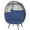 thumbnail image 3 of Costway Patio Oversized Rattan Wicker Egg Chair Lounge Basket 4 Cushion Indoor & Outdoor, 3 of 9
