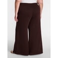 thumbnail image 3 of Terra & Sky Women's Plus Fleece Wide Leg Sweatpants, Sizes 0X-5X, 3 of 5