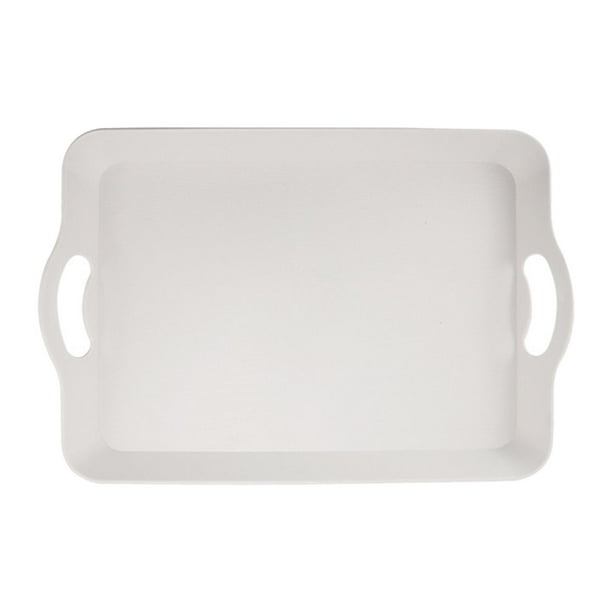 Bandeja Decorativa prvir, Plato pa Platos, Bandeja pa Comida Y , Organizador de Maquillaje pa Vestidor, Baño, Sala de Organizado , Blanco perfecl sirviendo a tay