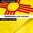 thumbnail image 5 of G128 Combo Pack: 5 Ft Tangle Free Aluminum Spinning Flagpole (Black) & New Mexico NM State Flag 2x3 Ft, ToughWeave Series Embroidered 300D Polyester | Pole with Flag Included, 5 of 9