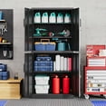 thumbnail image 6 of STANI Metal Tools Storage Cabinet, Black Garage Utility Cabinet,4 Doors & 3 Adjustable Shelves, Steel Locker with Lockable Door for Office, Home, Pantry, 6 of 8