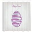 thumbnail image 2 of Ambesonne Easter Shower Curtain, Ornate Ribbon Egg Shape, 69"Wx84"L, Lilac Lavender White, 2 of 4