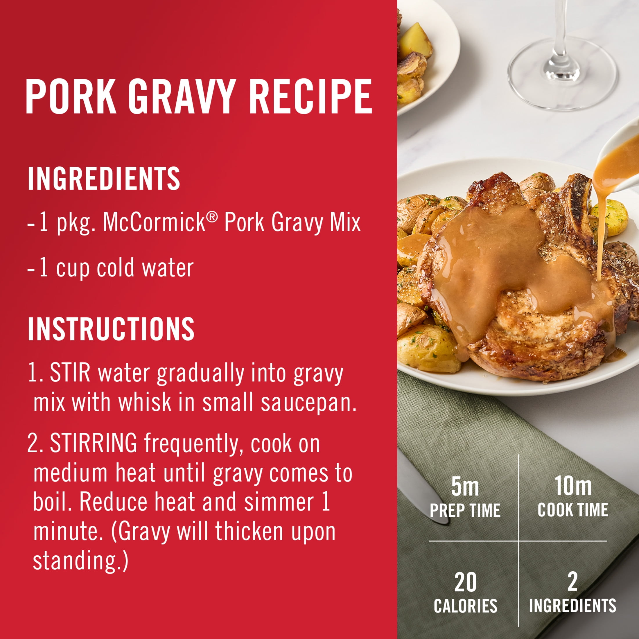 (7 pack) McCormick Pork Gravy Seasoning Mix, 0.87 oz Packet