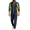 thumbnail image 2 of Ceisia Men's Slim Fit Color Block Tracksuit Set Long Sleeve Zip-Up Stand Collar Jacket with Elastic Waist Pants Gifts, 2 of 9