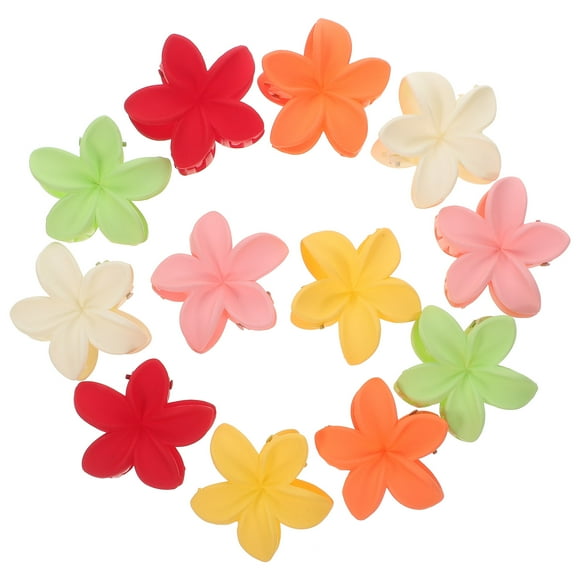 12pcs Large Flower Hair Claw Clips Hawaiian Flower Hair Claw Clips Hair Accessories