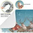 thumbnail image 5 of GZHJMY Snow Winter Santa With Reindeer Absorbent Dish Drying Mat Microfiber Kitchen Countertop Table Protector Multipurpose Counter Rack Sink Drainer Pad (16” x 18”), 5 of 6