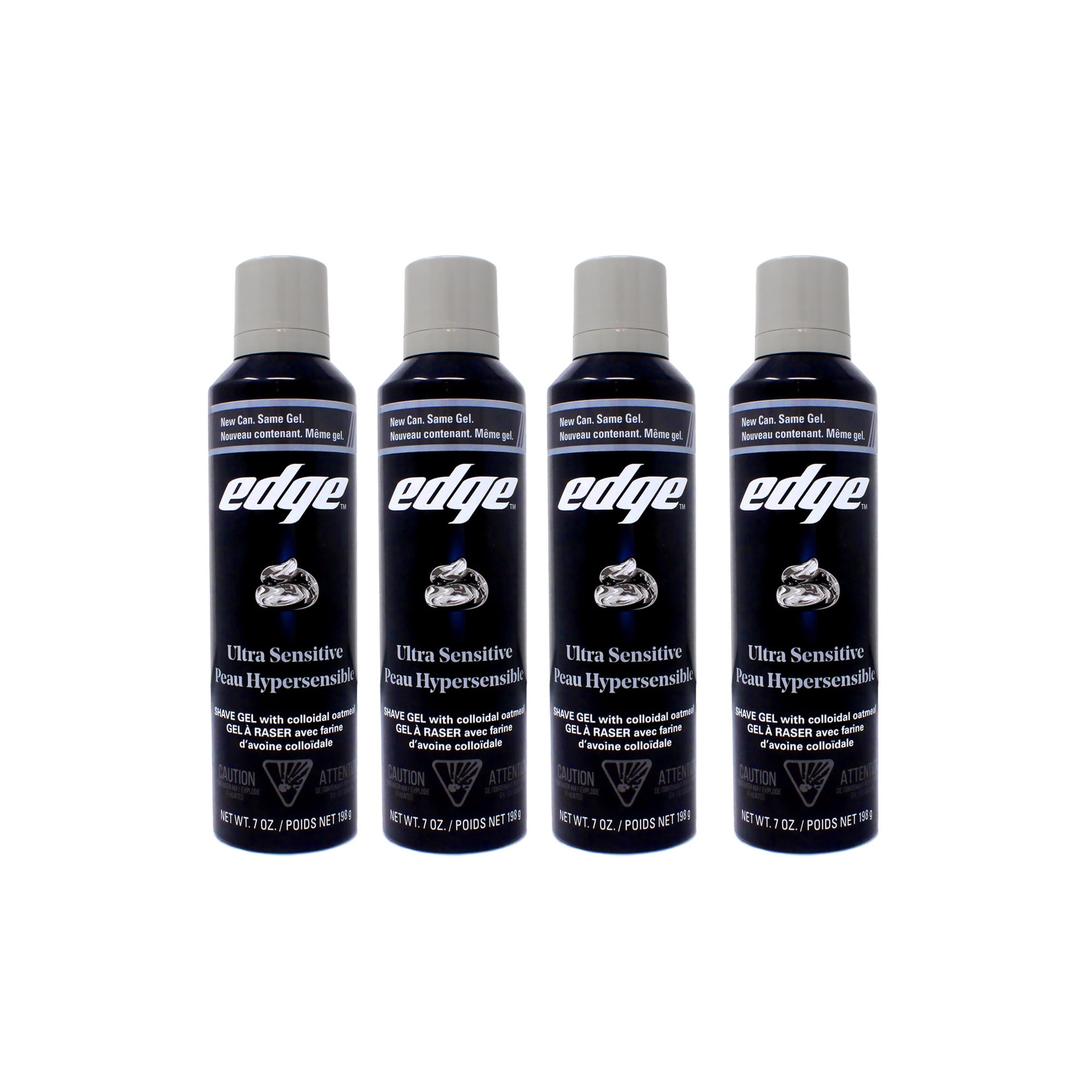 4 Pack Edge Shave Gel, Fragrance Free, Ultra Sensitive, With Oat Meal 7 Oz Each