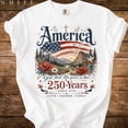 thumbnail image 2 of America 250 Years Patriotic Shirt Flag Mountains Roses Faith Freedom Family Tee USA T Shirt, 2 of 6