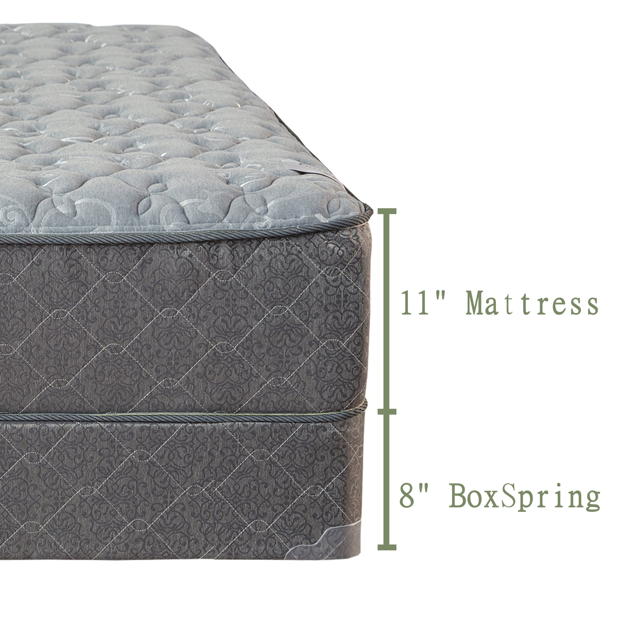 GOWTUN 11-Inch Firm Foam Encased Euro Top Gel Infused Mattress and 8-Inch Wood Box Spring/Foundation Set, No Assembly Required, King Size