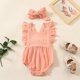 thumbnail image 1 of Mameluco de verano para niñas recién nacidas + diadema muselina sin mangas mamelucos niños una pieza ropa de moda para bebés Tan Jianjun  unisex, 1 of 2