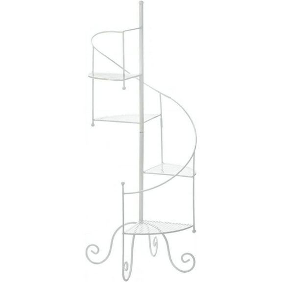 WHITE SPIRAL SHOWCASE PLANT STAND