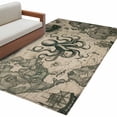 thumbnail image 2 of Medieval Octopus Area Rug 4x6 FT, Non Slip Kids Room Carpet, Vintage Nautical Boat Retro Map Washable Soft Floor Carpet Non-Shedding Throw Rug for Dorm Kitchen Study Room Home Office Bedside, 2 of 9