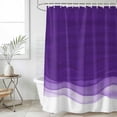 thumbnail image 6 of Polyester Fabric Purple Waves Shower Curtain, Ombre Abstract Art Gradient Modern Waterproof Bathtub Curtain Bathroom Decor Set with Hooks 36 x 72 Inches, 6 of 6