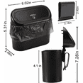 thumbnail image 3 of Car trash can with lid, mini car trash can Car trash Can Trash organizer Store 2 packs, car trash can trash can, with 2 rolls car trash bags for car, home, office, 3 of 6