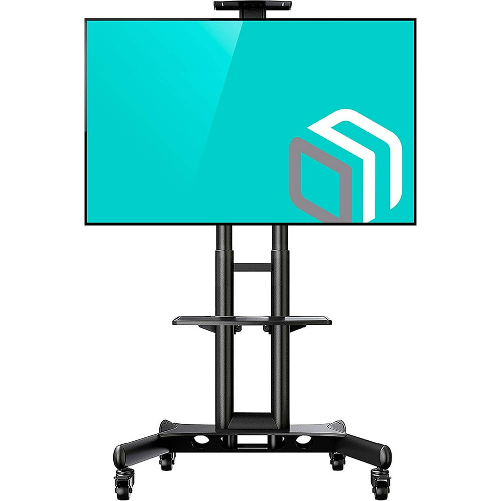 ONKRON Mobile TV Stand Rolling TV Cart for 32 to 65 Inch LCD LED Flat Screen TVs with Shelves on
