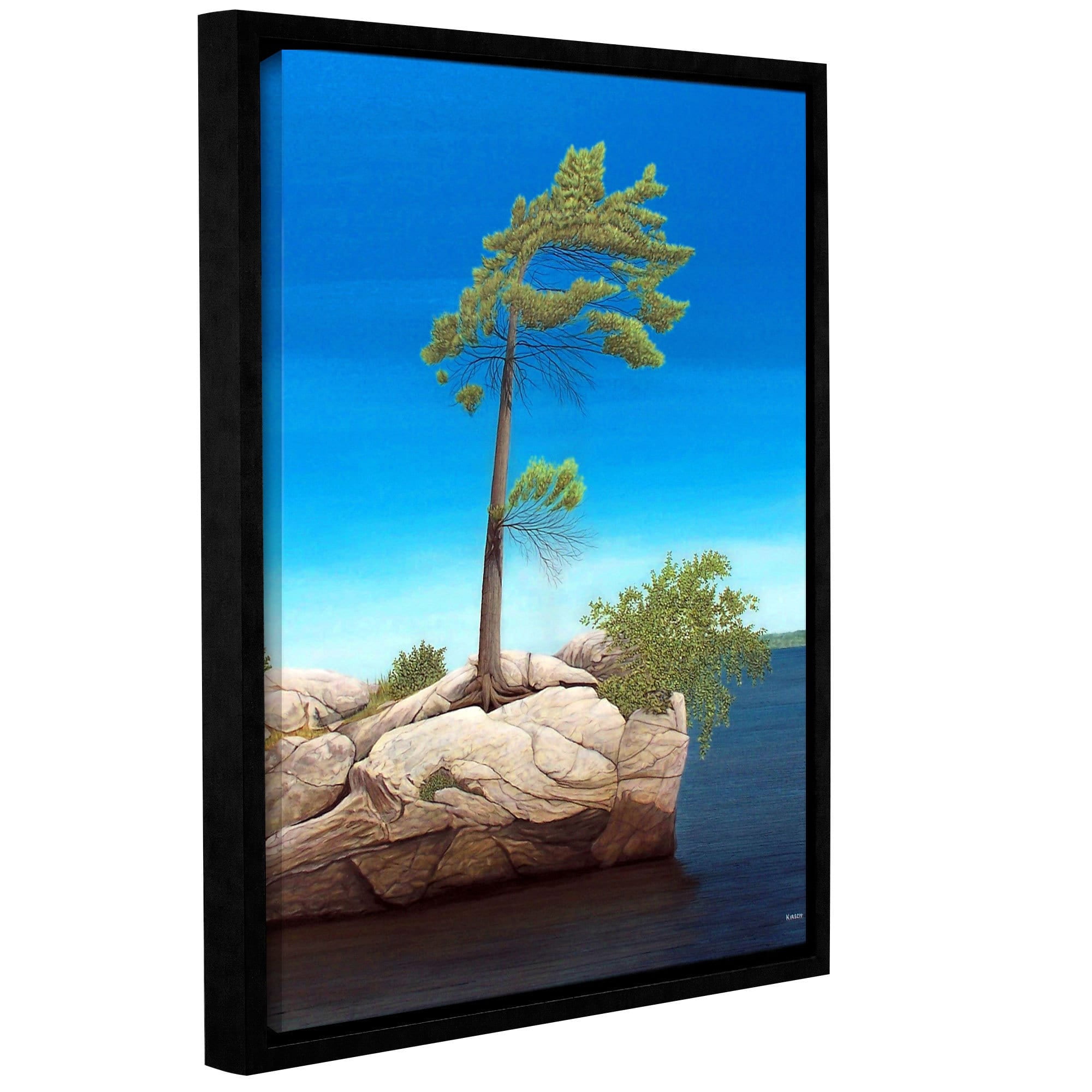 ArtWall Ken Kirsh "Tree Rock" Gallery-Wrapped Floater-Framed Canvas