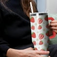 thumbnail image 6 of 40oz Strawberry Tumbler with Handle and Straw Lid, Insulated Stainless Steel Travel Mug, Double Wall Vacuum Coffee Cup, Leakproof Water Bottle, Gift for Women, 6 of 6