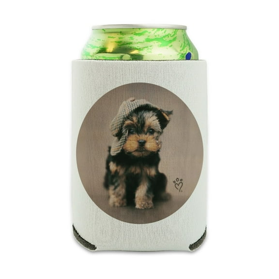Yorkie Yorkshire Terrier Dog Dapper Cap Hat Can Cooler - Drink Sleeve Hugger Collapsible Insulator - Beverage Insulated Holder