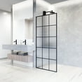 thumbnail image 5 of VIGO Mosaic 34 in. W x 74 in. H Framed Fixed Shower Screen Door in Matte Black with 3/8 in. (10mm) Fluted Glass, 5 of 12