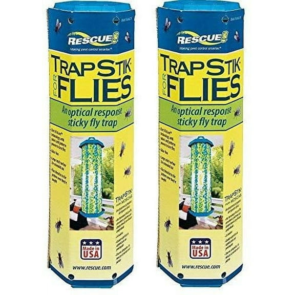 RESCUE! Indoor & Outdoor Non-Toxic TrapStik for Flies, 2 Pack