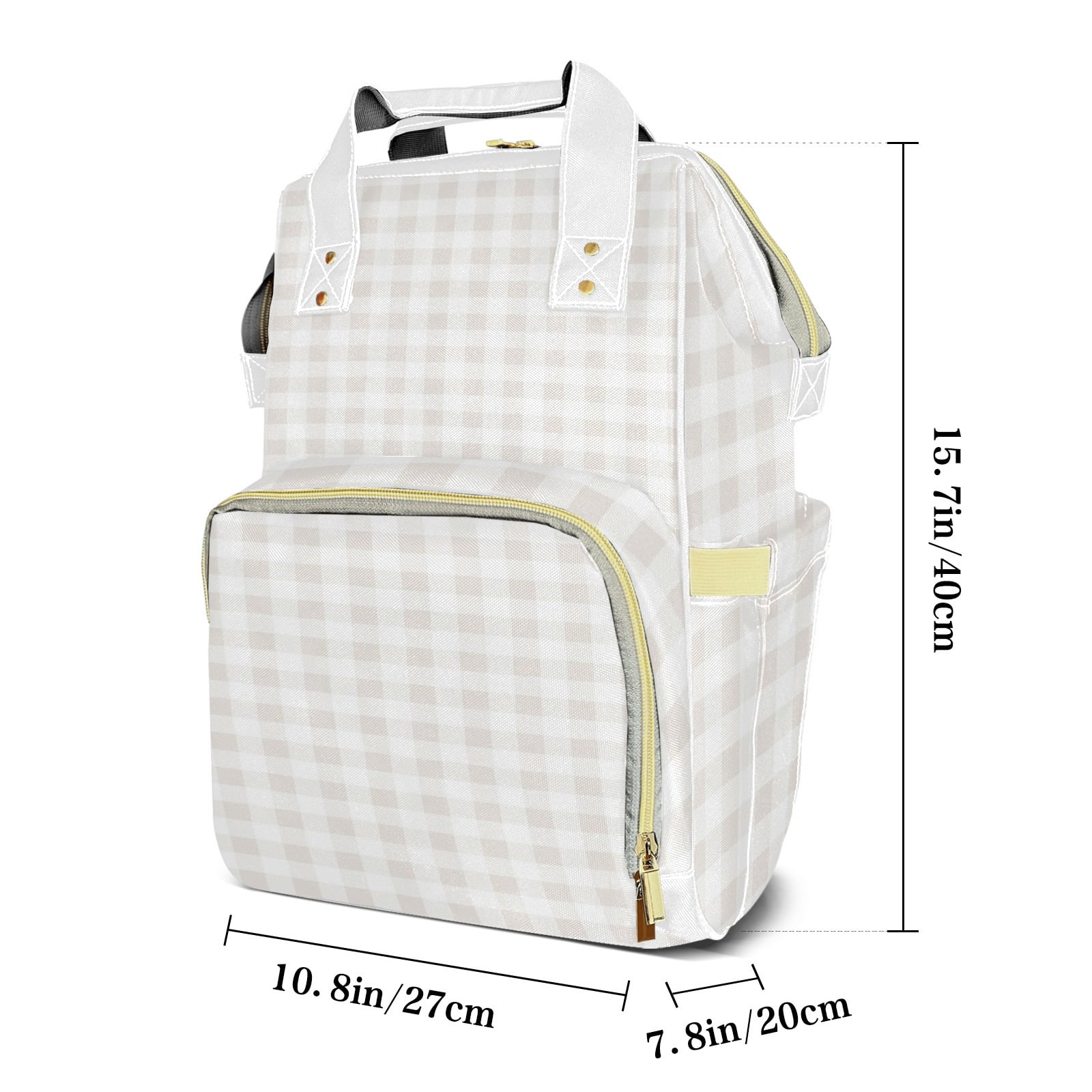 Buffalo Plaid Diaper Backpack – Large Capacity, Insulated Baby Bottle Pocket, Multifunctional Mommy Bag for Boys & Girls